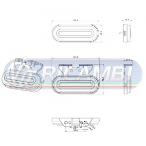 FANALINO INGOMBRO STRISCIA A LED A ELLISSE C/STAFFA BIANCO